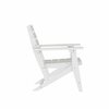 Flash Furniture Tolleson Adirondack Dining Chair w/Fold Out Cup Holder, Weather Resistant Recycled HDPE in White LE-HMP-2037-10-WHT-GG